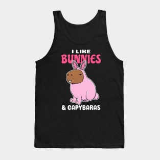 I Like Bunnies and Capybaras Cartoon Tank Top